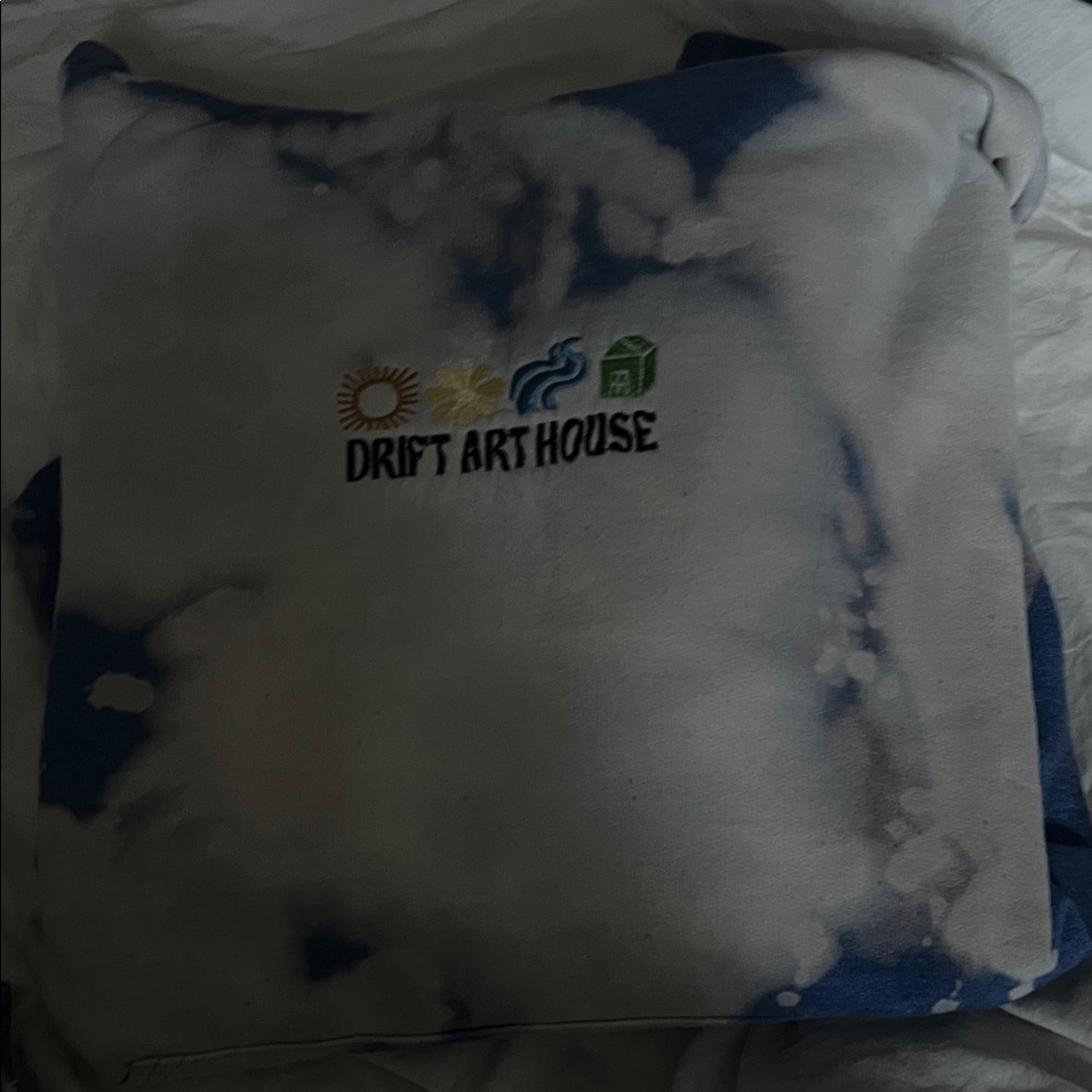 Drift Art House Blue and White Tie-Dye Hoodie